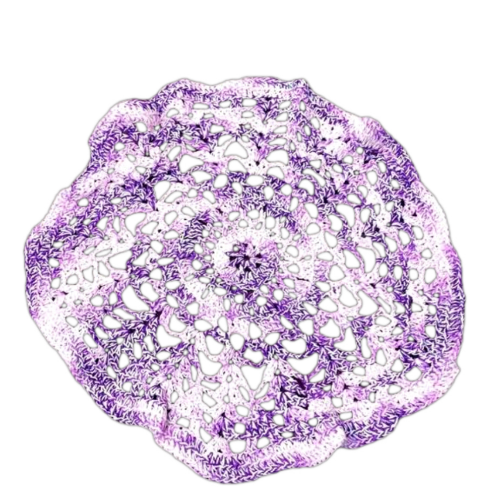 Handmade Crochet Doily Purple and Pink - centrepiece decor